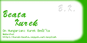 beata kurek business card